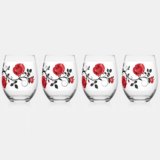 Red rose weinglas ohne stiel (Hinten)