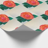 Red Rose with Green Leaves Geschenkpapier (Ecke)