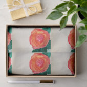 Red Rose with Green Leaves Seidenpapier (Geschenk)