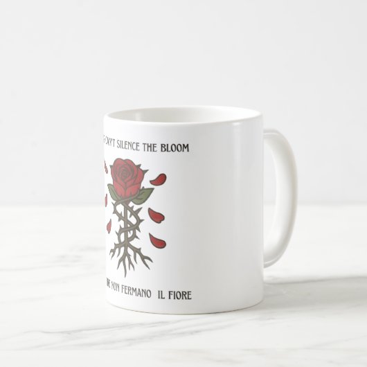 Red Rose with Thorns Mug Kaffeetasse (VorderseiteRechts)