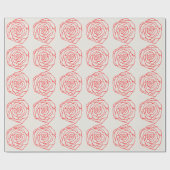 Red Rose Wrapping Paper Geschenkpapier (Flach)
