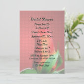 Red Rosebud Flower Bridal Shower  Einladung (Stehend Vorderseite)