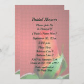 Red Rosebud Flower Bridal Shower  Einladung (Vorne/Hinten)
