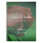 Red Rosebud Flower Personalized Wedding Notizblock (Vorderseite)