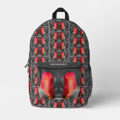 Red Rosebud Partieller Farbspiegel personalisiert Bedruckter Rucksack (Vorderseite)