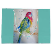 Red Rosella Parrot Bird Geschenktasche Große Geschenktüte (Rückseite)