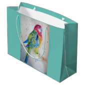 Red Rosella Parrot Bird Geschenktasche Große Geschenktüte (Rückseite Schrägansicht)