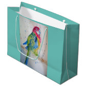 Red Rosella Parrot Bird Geschenktasche Große Geschenktüte (Vorderseite Schrägansicht)