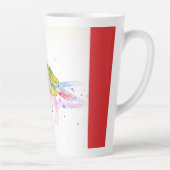 Red Rosella Parrot Parrots Watercolor Womans Name Milchtasse (Rechts)