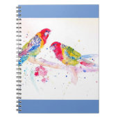 Red Rosella Parrot Watercolor MalNotebook Notizblock (Vorderseite)