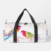Red Rosella Parrot Watercolor Parrots Boys Name Duffle Bag (Rückseite)