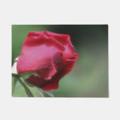 Red Rosenknospe Bending Blume Fußmatte (Vorderseite)