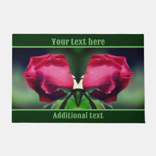 Red Rosenknospe Bending Blume Personalisiert Fußmatte (Vorderseite)