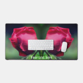 Red Rosenknospe Bending Blume Personalisiert Schreibtischunterlage (Tastatur & Maus)