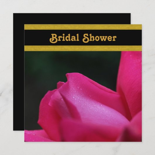 Red Rosenknospe Blume Bridal Dusche Einladung (Vorne/Hinten)