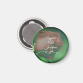 Red Rosenknospe Blume Personalisiert Wedding Magnet (Vorderseite/Rückseite)