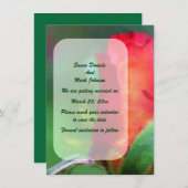Red Rosenknospe Blume Wedding Save The Date (Vorne/Hinten)