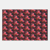 Red Rosenknospe Energy Floral Abstrakte Kunst  Geschenkpapier Set (Vorderseite)