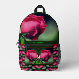 Red Rosenknospe Personalisiert Bedruckter Rucksack