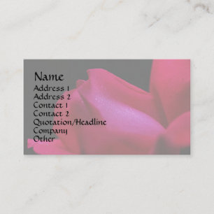 Red Rosenknospe Raindrops Floral Business Card Visitenkarte