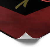 Red Rosenknospe Red Heart Wedding Poster (Ecke)