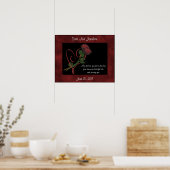 Red Rosenknospe Red Heart Wedding Poster (Küche)