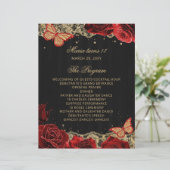 Red Roses 18 Candles and Roses Ceremony Program (Stehend Vorderseite)