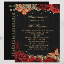 Red Roses 18 Candles and Roses Ceremony Program