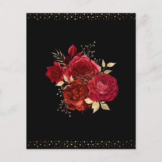 Red Roses 50th Birthday Celebration Menu (Rückseite)