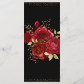 Red Roses 50th Birthday Celebration Menu Menükarte (Rückseite)