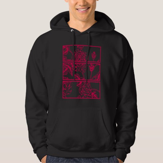 Red Roses Aesthetic Clothing Soft Grunge Soft Goth Hoodie (Vorderseite)