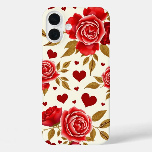 Red Roses and Gold Leaves Case-Mate iPhone Hülle (Rückseite)