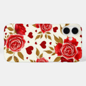 Red Roses and Gold Leaves Case-Mate iPhone Hülle (Rückseite (Horizontal))