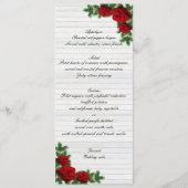 Red Roses And Pine Branch Christmas Wedding Menu Menükarte (Vorderseite)