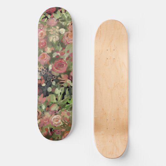 Red roses art skateboard (Vorderseite)