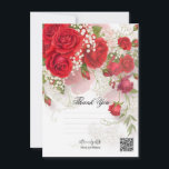 Red Roses & Babys Breath Elegant Floral Wedding  Einladung<br><div class="desc">Thank You Card. Check out other items in this matching suite.</div>