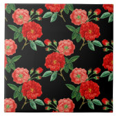 Red Roses, Black Background, Fliese (Vorderseite)