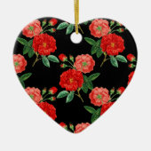Red Roses, Black Background, Keramik Ornament (Vorne)