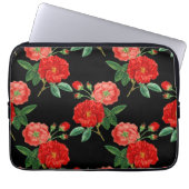 Red Roses, Black Background, Laptopschutzhülle (Vorderseite)