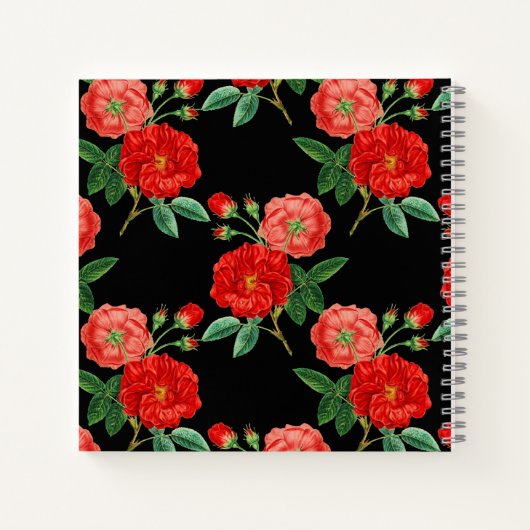 Red Roses, Black Background, Notizblock (Rückseite)