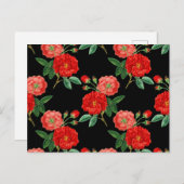 Red Roses, Black Background, Postkarte (Vorne/Hinten)