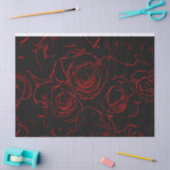 Red Roses Black Background Seidenpapier (Basteln)