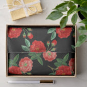 Red Roses, Black Background, Seidenpapier (Geschenk)