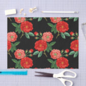 Red Roses, Black Background, Seidenpapier (Handwerk)