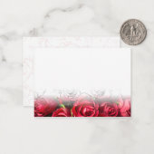 Red Roses Blank Valentines Stationery Mitteilungskarte (Vorderseite/Rückseite Beispiel)
