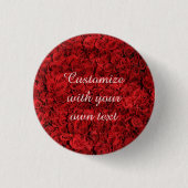 Red Roses Custom Text Button (Vorderseite)