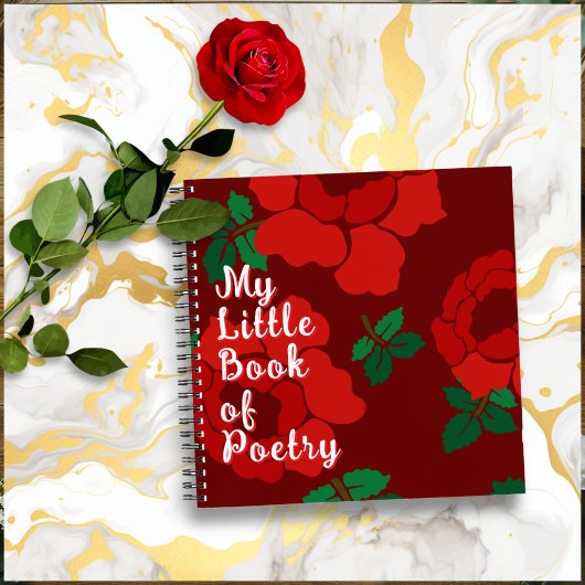 Red Roses Custom Title Spiral Bound Notizblock