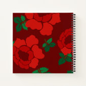 Red Roses Custom Title Spiral Bound Notizblock (Rückseite)