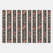 Red Roses Faux Wood Floral Wedding Geschenkpapier Set (Vorderseite 2)