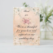 Red Roses flat Thank You Card  Dankeskarte (Stehend Vorderseite)